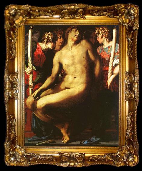 framed  Rosso Fiorentino The Dead Christ Watched Over by Angels, ta009-2